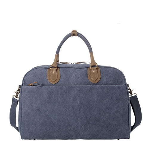 Large charcoal canvas travel holdall bag by Troop London, 45L capacity, durable luggage for weekend trips and travel.