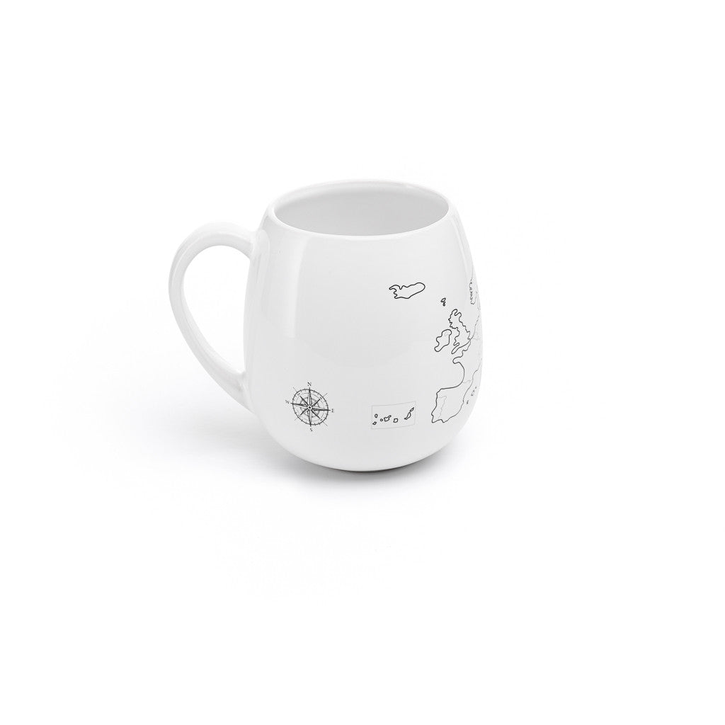 Trouvaille Europe map color-in travel mug with a white background and detailed map design for coloring.