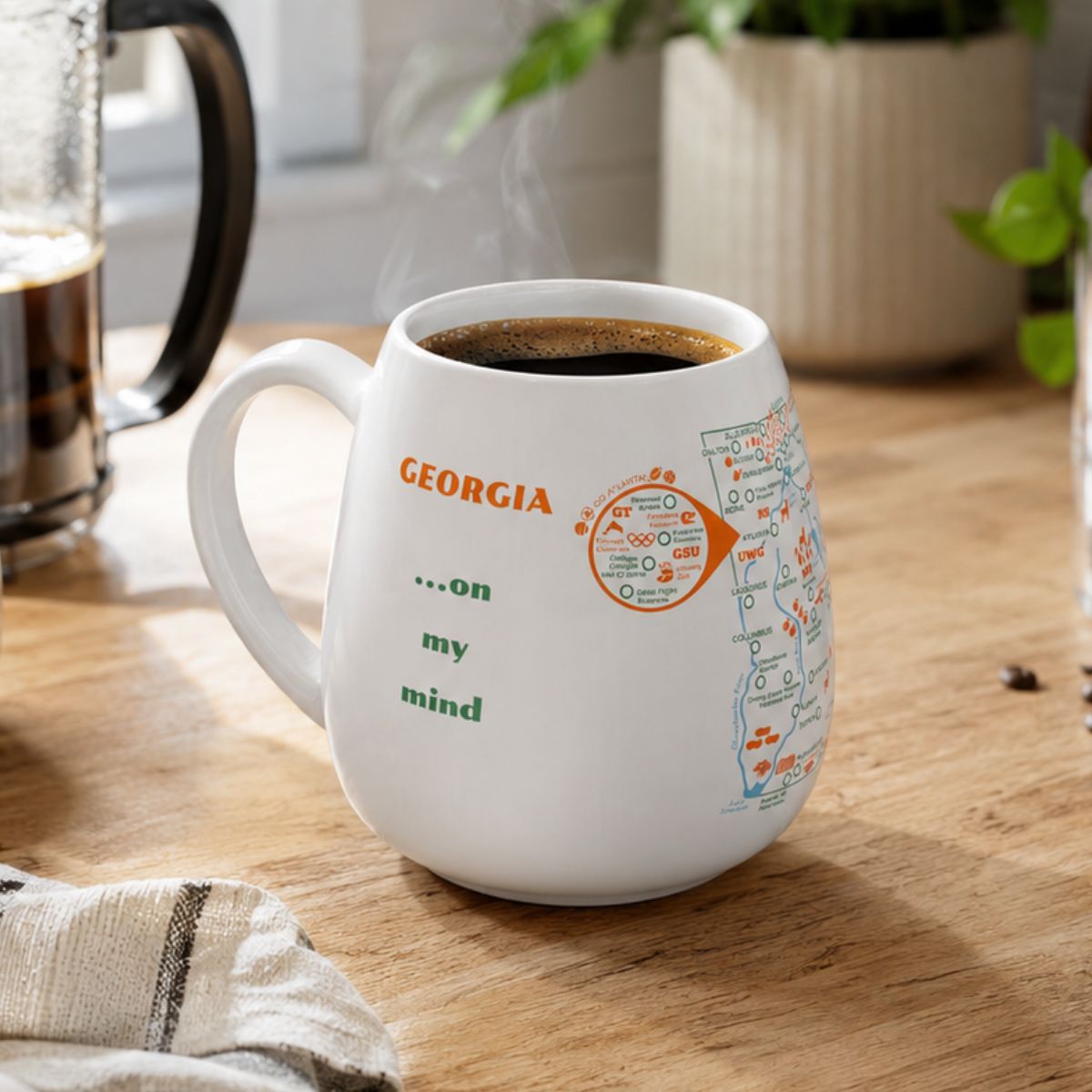 Georgia Map Color In Travel Mug
