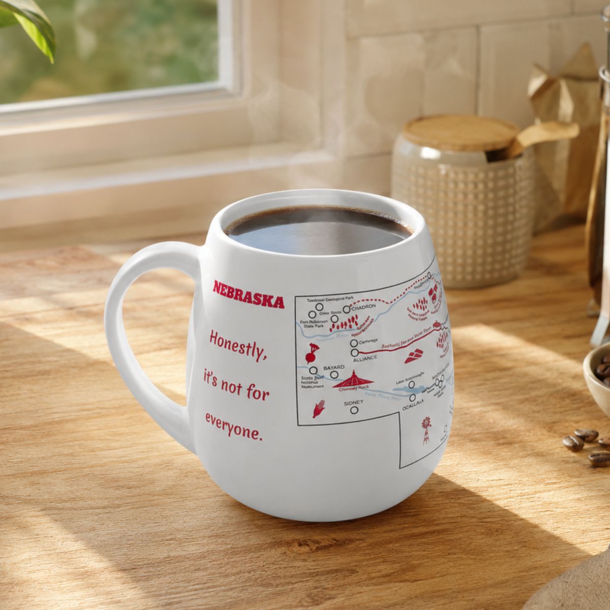 Nebraska Map Color In Travel Mug