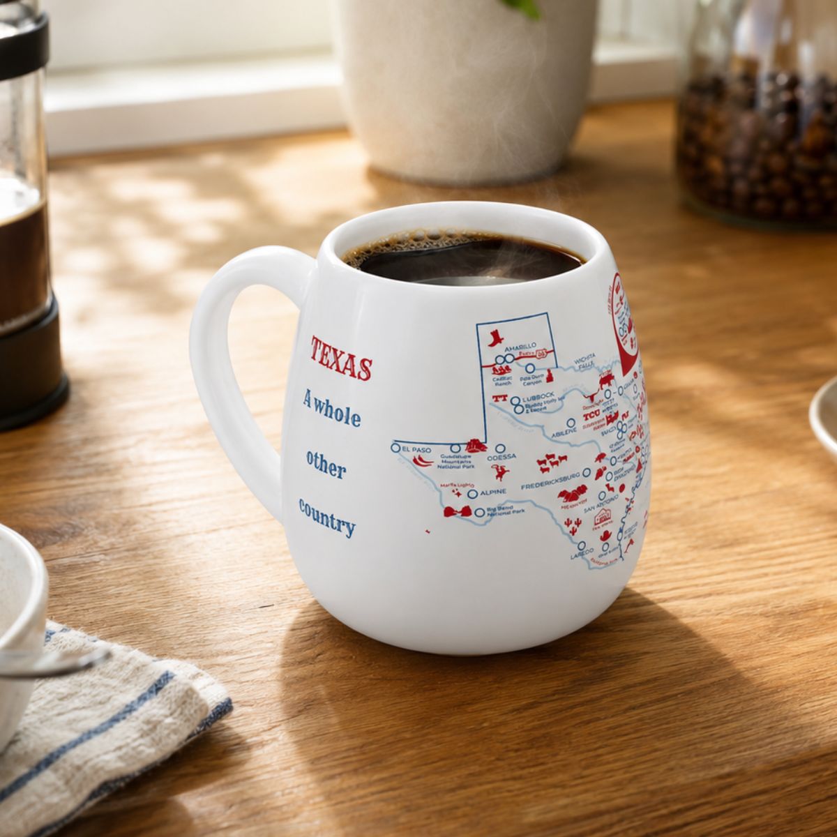 Texas Map Color In Travel Mug
