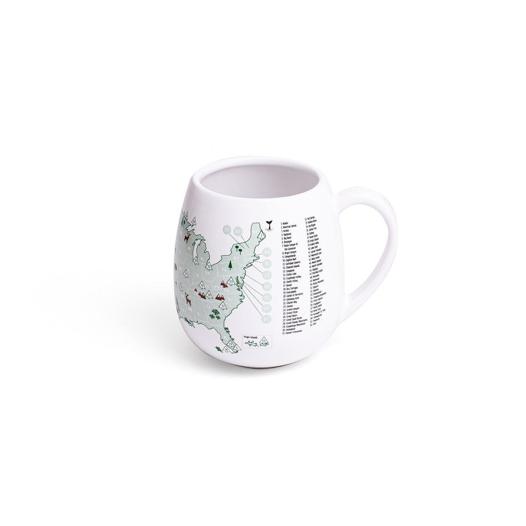 Trouvaille US National Parks color-in mug featuring a detailed outdoor scene and space for personal coloring.