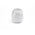 Trouvaille colour-in world map mug, a travel-themed ceramic mug featuring a detailed world map design for adventurers.