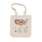 Cotton tote bag with US book lover color-in design by Trouvaille, featuring a spacious, eco-friendly tote for books and daily use.
