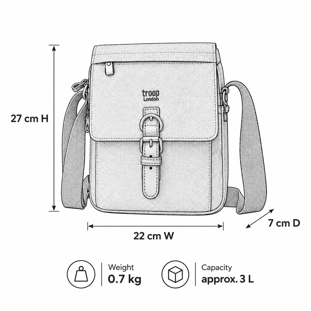 Umhängetasche aus Canvas mit Organizer | TRP0211