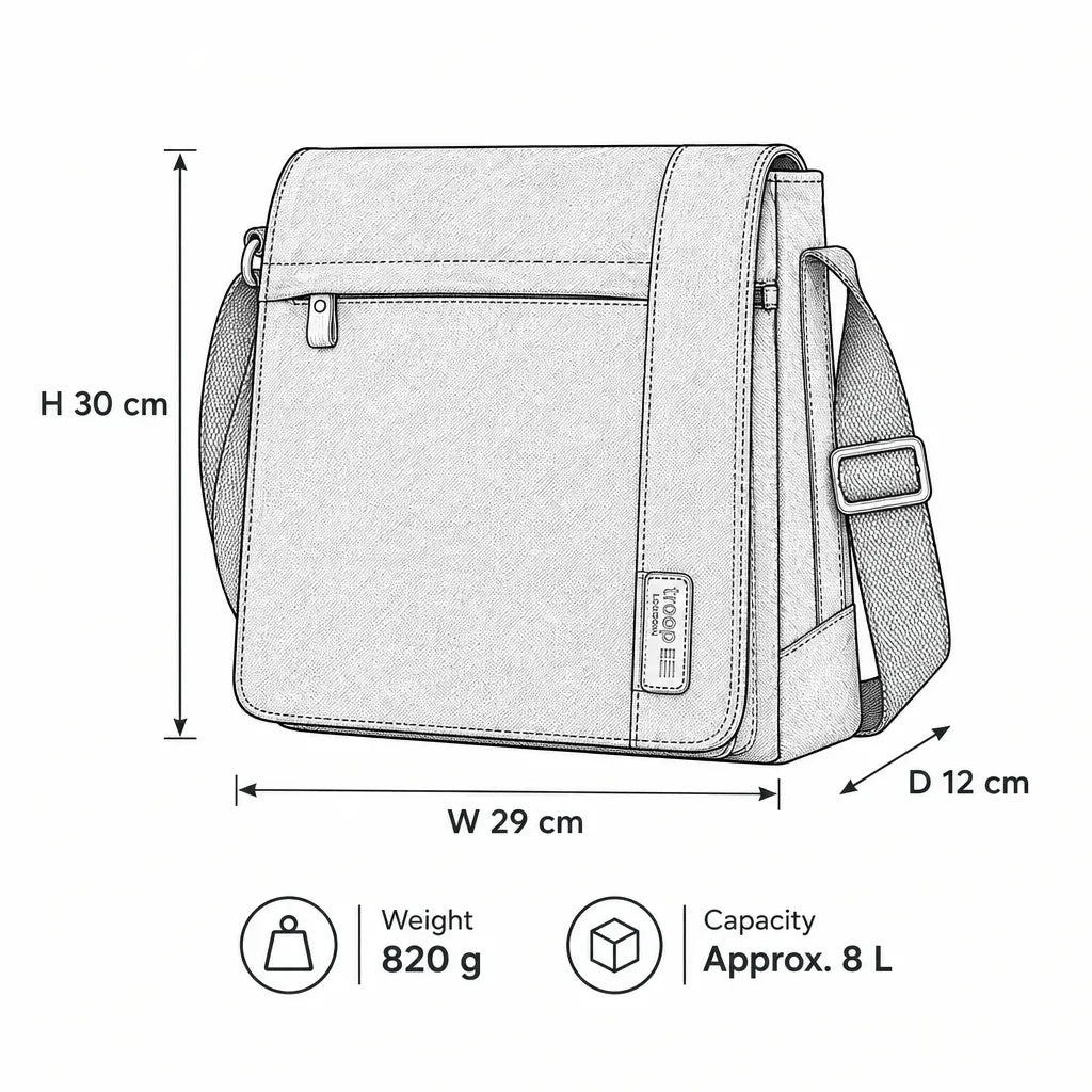 Grand sac bandoulière à rabat en toile | TRP0219
