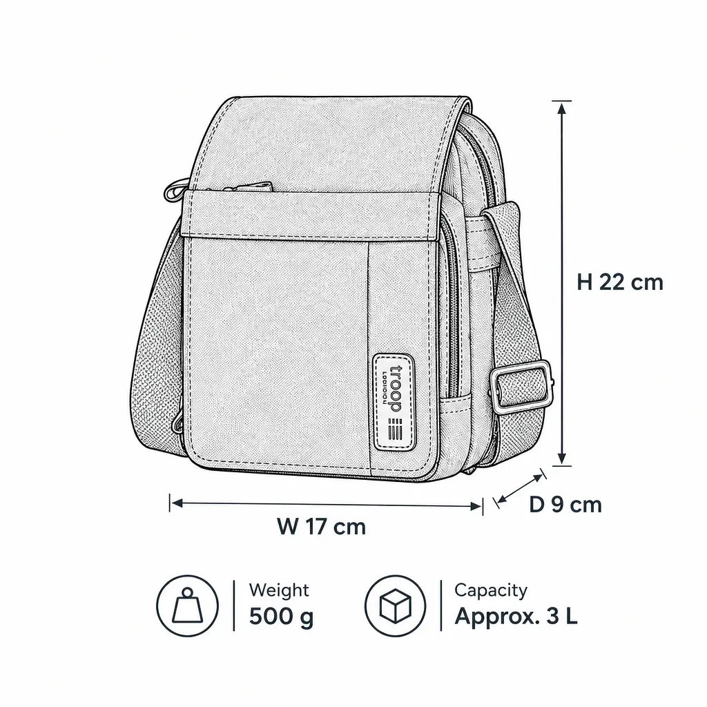Canvas Umhängetasche mit Organizer | TRP0220