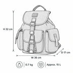 Illustration of Troop London Classic Canvas Drawstring Backpack showing its design and structure.