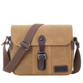Troop London Heritage Across Body Bag in camel leather, featuring adjustable strap and classic design for casual wear.