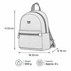 Illustration of Troop London Small Classic Canvas Backpack showing its compact design and main compartments.