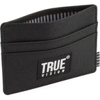 Black slim canvas card wallet by truevisionbrand, compact design for easy carrying and organized card storage