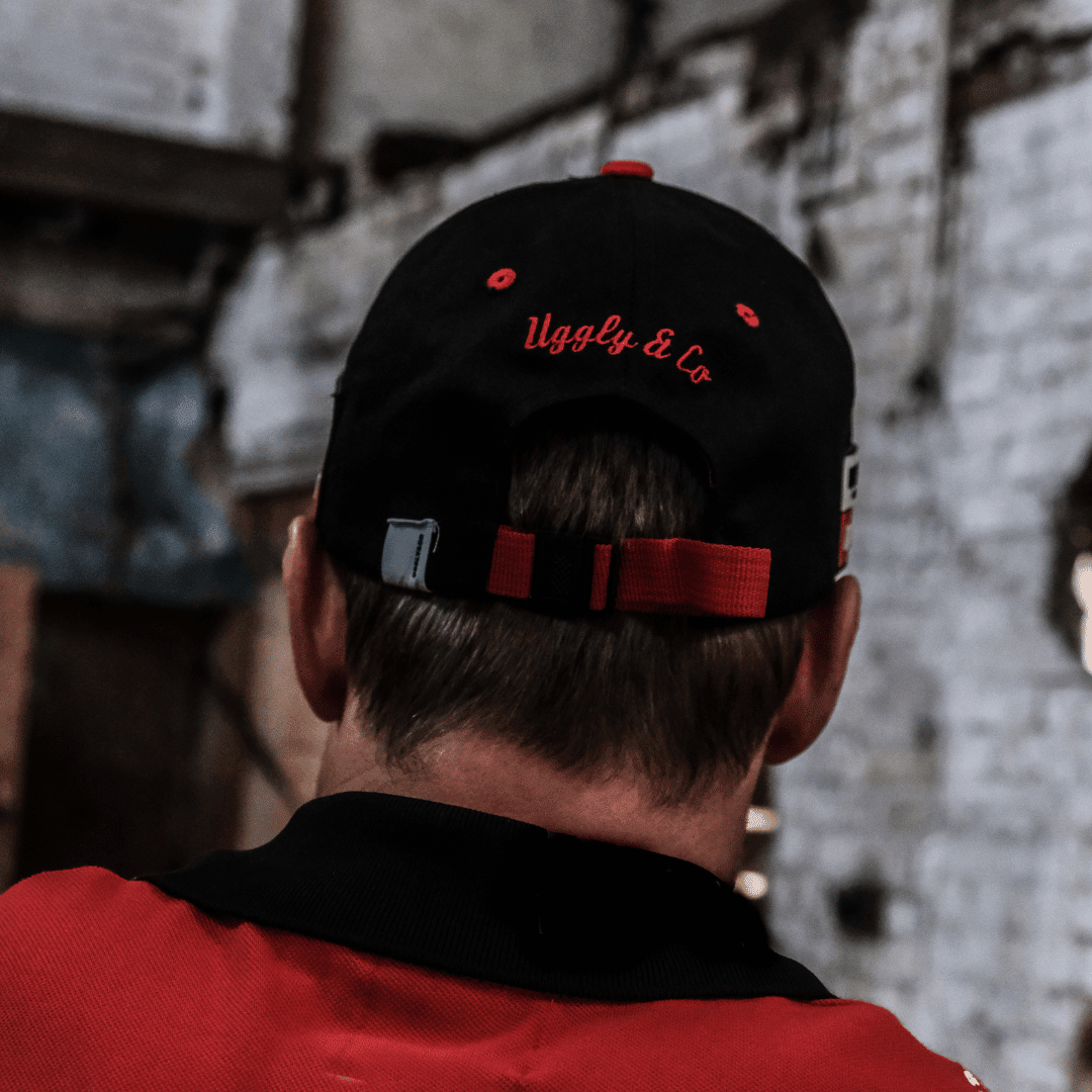 Uggly and Co diamond trucker hat featuring Milwaukee Tools branding, stylish baseball cap with mesh back and adjustable strap