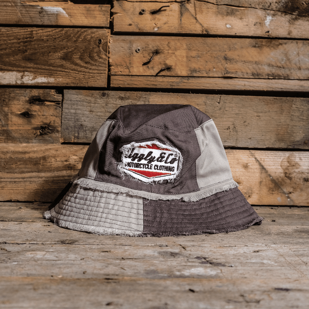 Vintage patchwork diamond bucket hat by Uggly and Co featuring a colorful, stylish design for men.