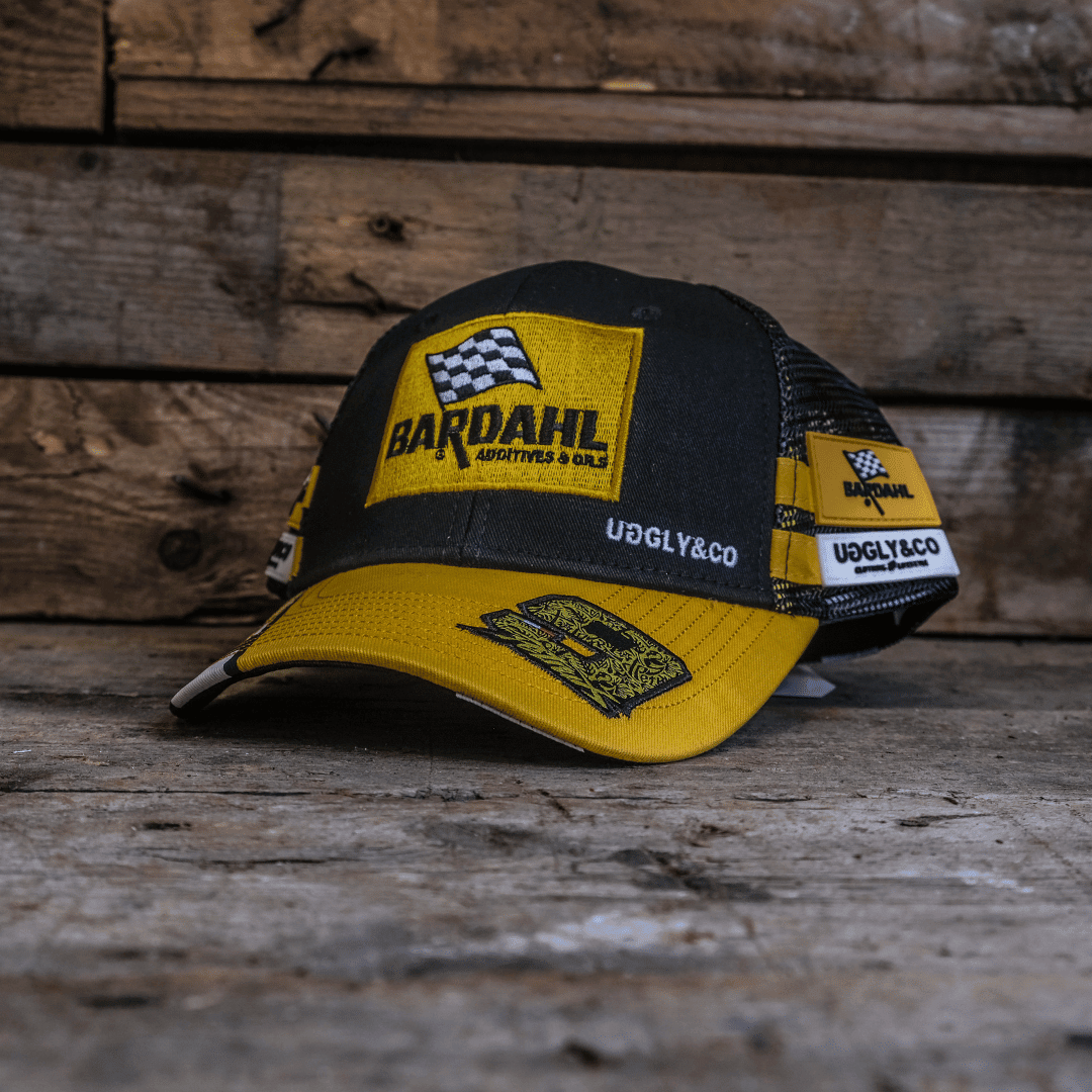 Bardahl ® x Danilo Petrucci trucker hat, branded Uggly and Co, featuring a mesh back and embroidered logo on the front.