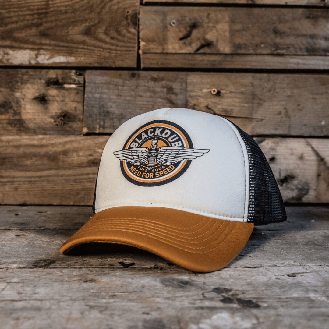 Black Dub Garage Circle Wings Trucker Hat