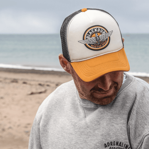 Black Dub Garage Circle Wings Trucker Cap