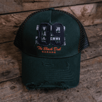 Green Uggly and Co trucker cap with "09" logo, adjustable mesh back, and classic curved brim for casual style.