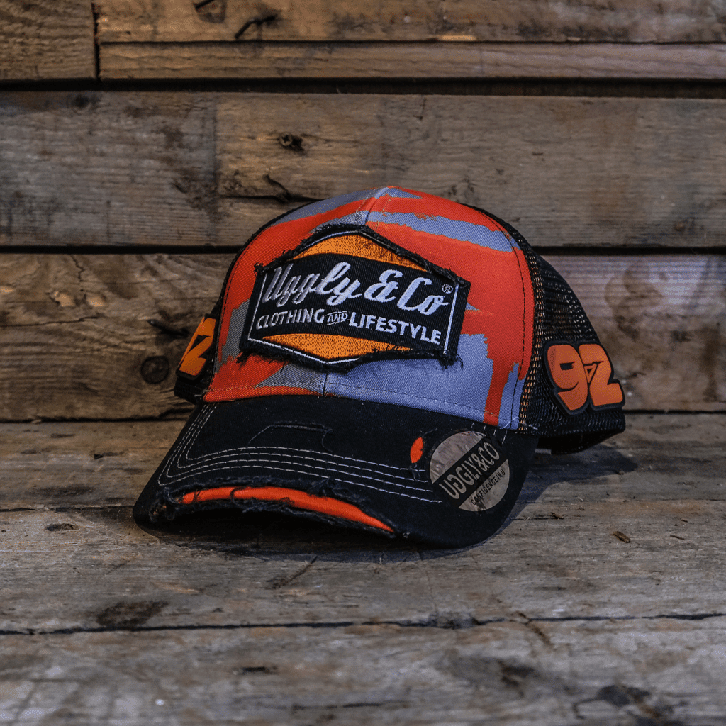 Diamond spray trucker hat by Uggly and Co featuring a stylish mesh back and diamond embellishment on the front.