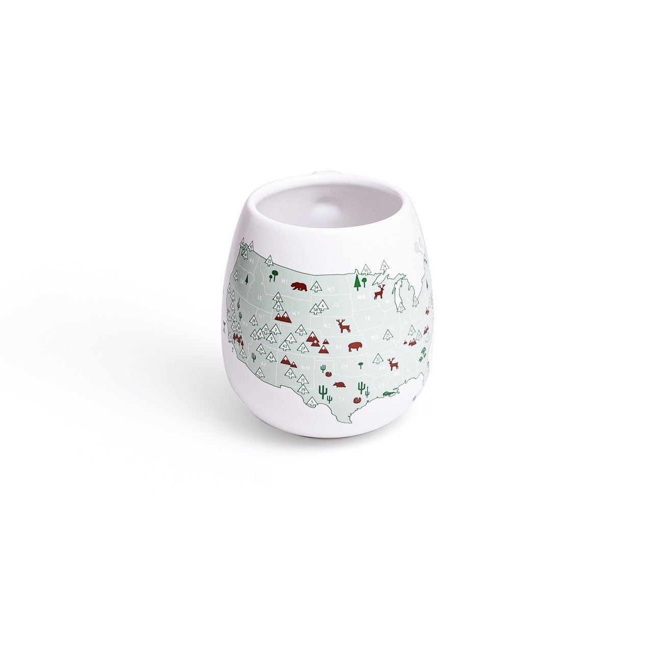 Trouvaille US National Parks color-in mug with detailed park illustrations and a blank space for coloring, ceramic beverage mug