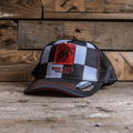 Chequered Flat Track Trucker Hat