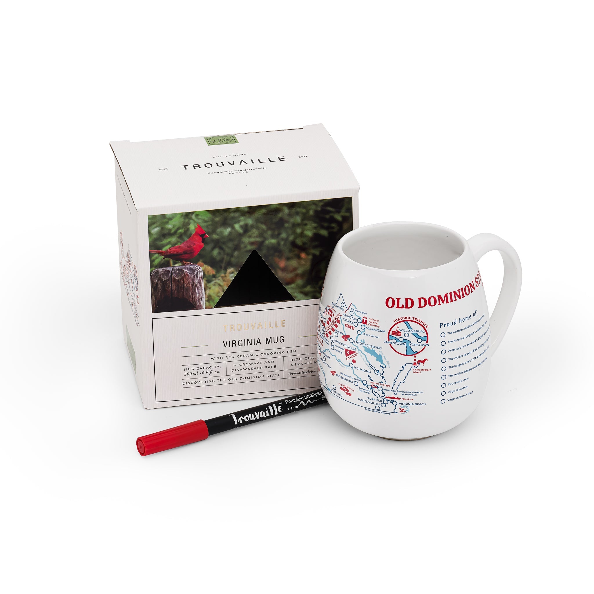 Mug de voyage à colorier carte de Virginie