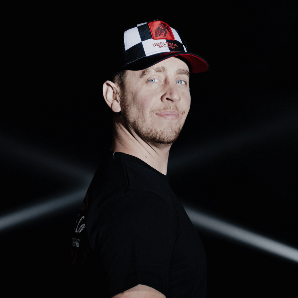 Chequered Flat Track Trucker Hat