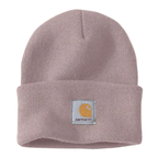 Black and white Carhartt A18 Watch knitted cuff beanie hat by Workwear Nation Ltd, showing cozy, knitted fabric and cuff design.