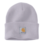 Black and white Carhartt A18 Watch knitted cuff beanie hat by Workwear Nation Ltd, featuring a warm, snug design with a branded logo.
