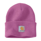 Black and white Carhartt A18 Watch knitted cuff beanie hat, Workwear Nation Ltd, warm winter hat with branded knit pattern.