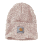 Black and white Carhartt A18 Watch knitted cuff beanie hat by Workwear Nation Ltd, featuring a cozy knit design and logo patch.