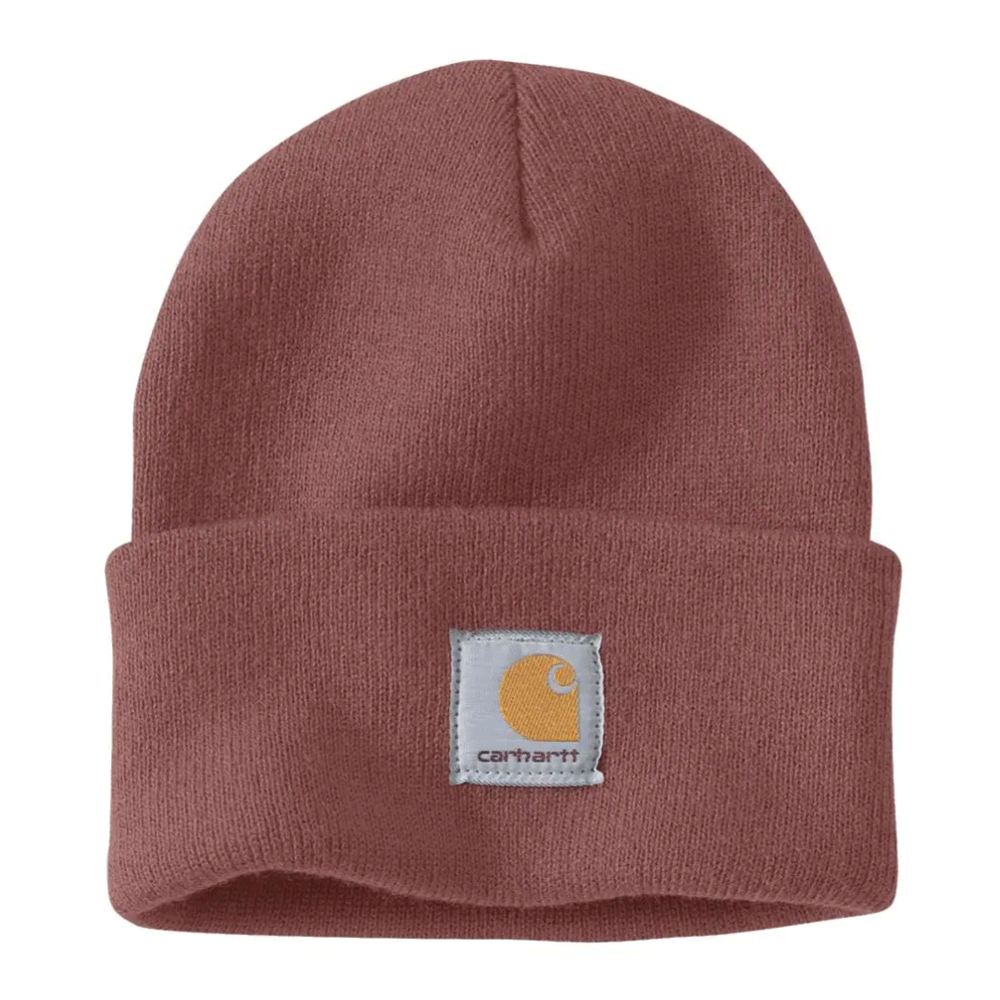 Carhartt A18 Watch knitted cuff beanie hat in black and white, made by Workwear Nation Ltd, featuring a cozy knit design.