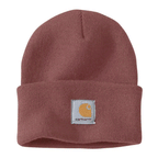 Carhartt A18 Watch knitted cuff beanie hat in black and white, made by Workwear Nation Ltd, featuring a cozy knit design.
