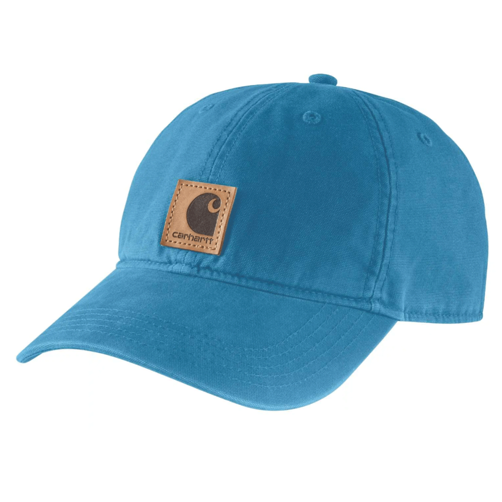Carhartt Odessa logo cap in various colors, stylish workwear headwear with branded logo, suitable for casual and work outfits.