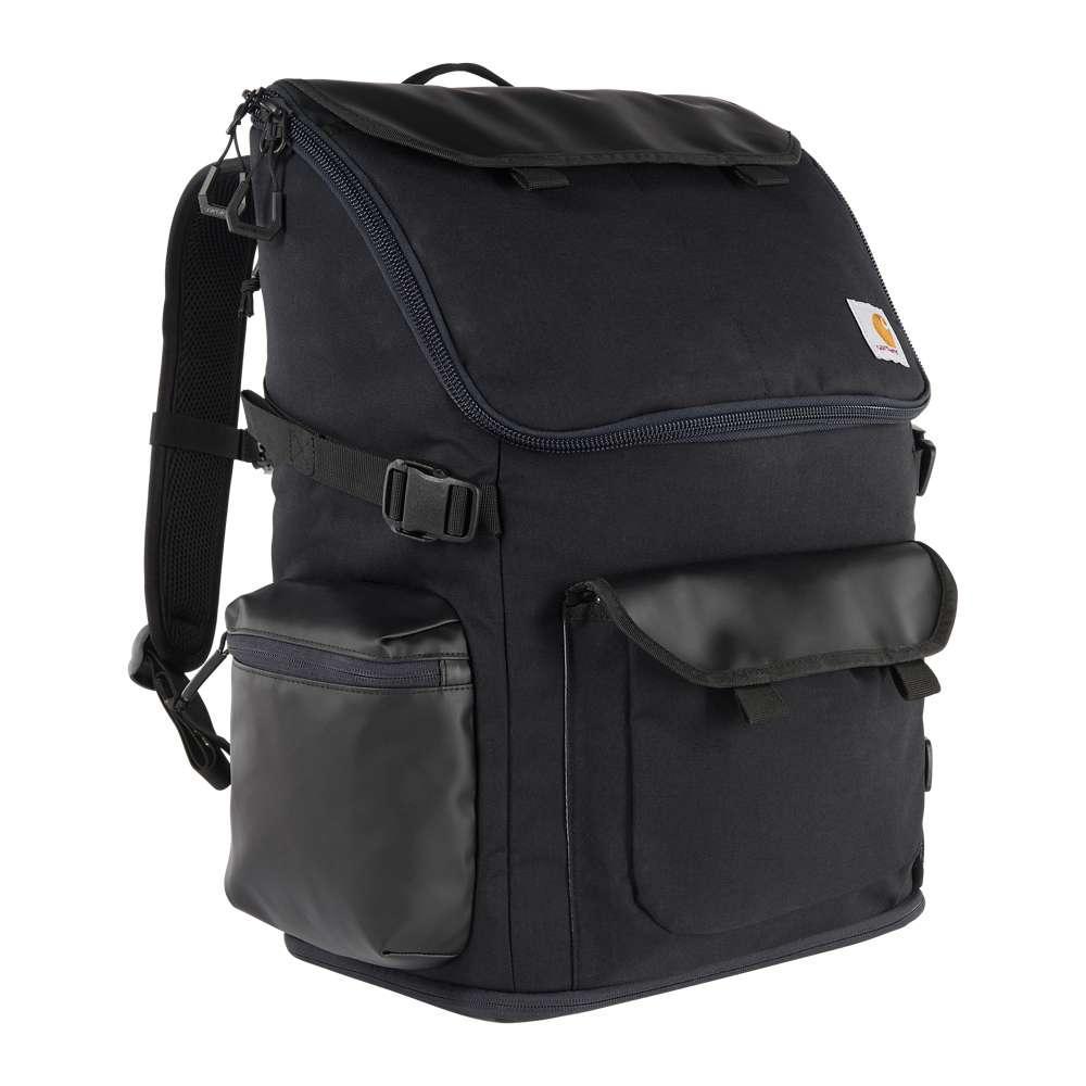 Black Carhartt nylon Workday Backpack with multiple compartments, sturdy straps, and durable construction from Workwear Nation Ltd.