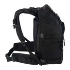 Black Carhartt 45L nylon frame hiking backpack with multiple compartments, durable straps, and workwear-inspired design.