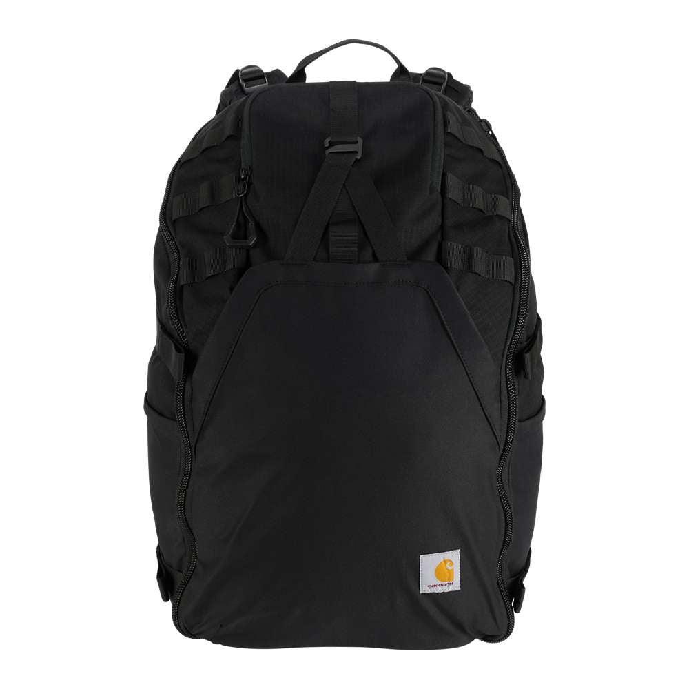 Carhartt 45L Nylon Frame Hiking Backpack from Workwear Nation Ltd, black tool carrier with durable design and multiple compartments.