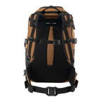 Black Carhartt 45L nylon frame hiking backpack with multiple compartments and adjustable straps, designed for outdoor adventures.
