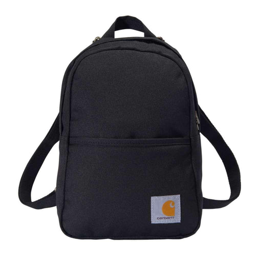 Black Carhartt B0000538 Classic Mini Backpack, a durable toolcarrier by Workwear Nation Ltd, with adjustable straps and multiple compartments.