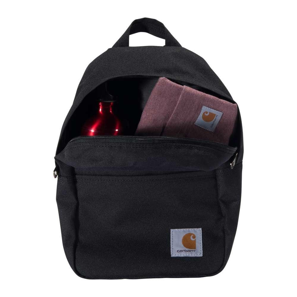 Black Carhartt B0000538 Classic Mini Backpack, a durable tool carrier by Workwear Nation Ltd with compact, rugged design.