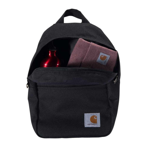 Black Carhartt B0000538 Classic Mini Backpack, a durable tool carrier by Workwear Nation Ltd with compact, rugged design.
