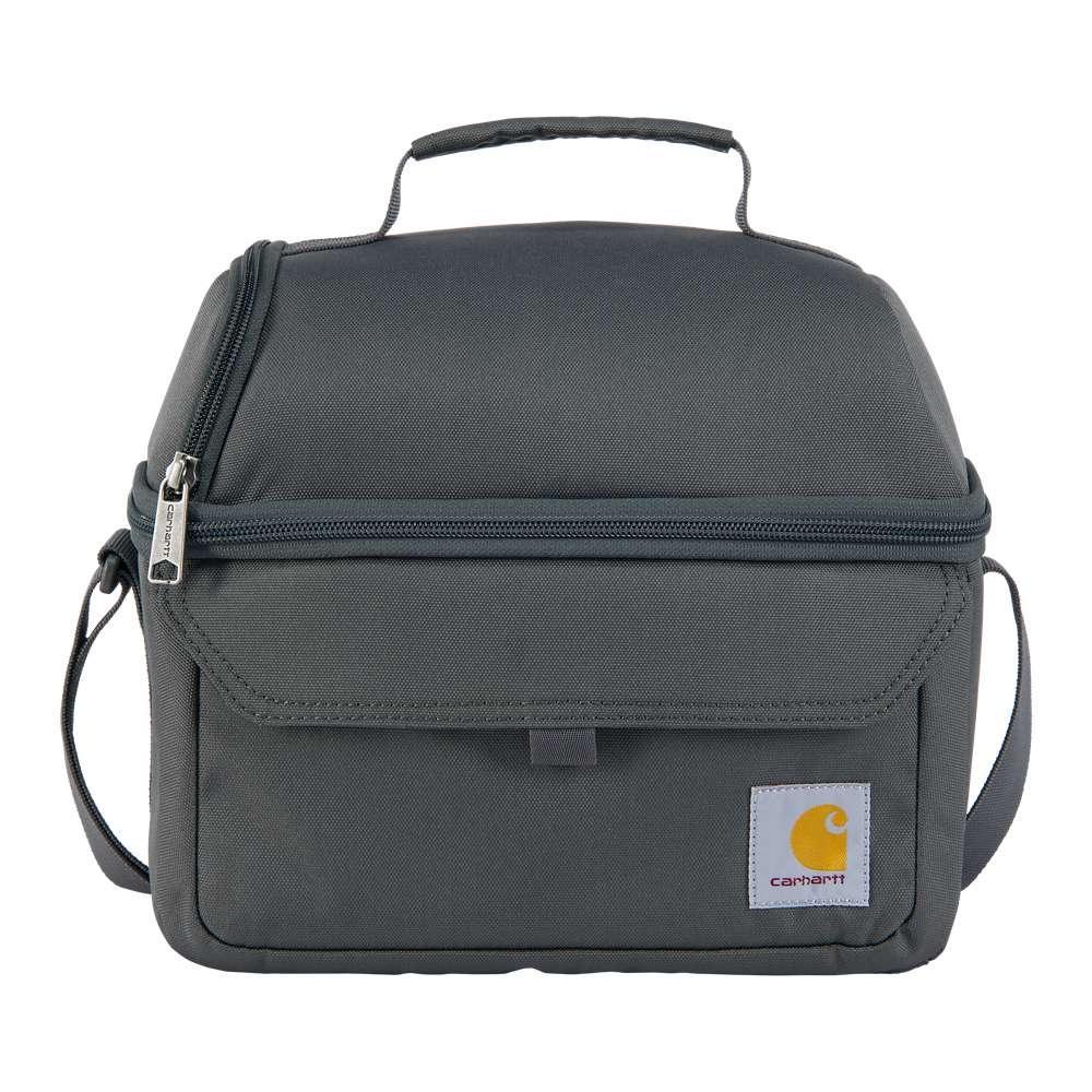 Black Carhartt 12-can two-compartment lunch cooler, durable Toolcarriers design with insulated interior, by Workwear Nation Ltd
