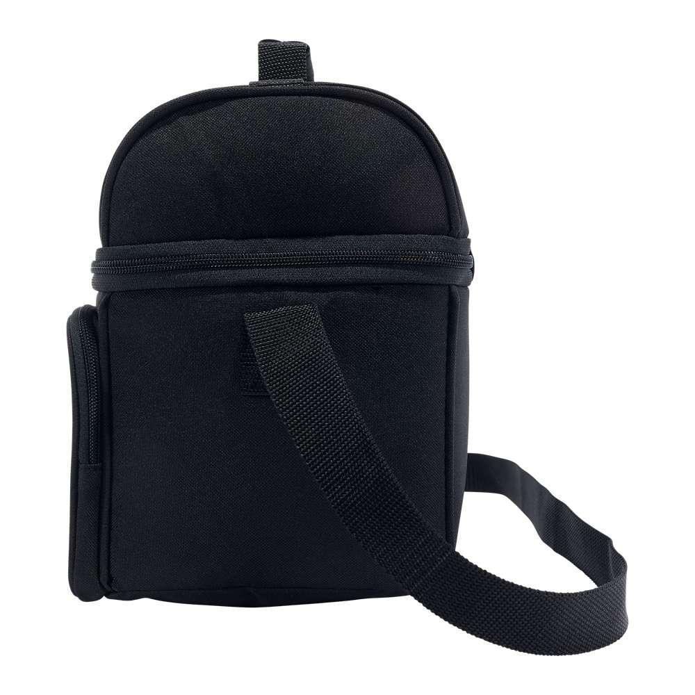 Black Carhartt 12-can two-compartment lunch cooler from Workwear Nation Ltd, with sturdy nylon construction and insulated interior.