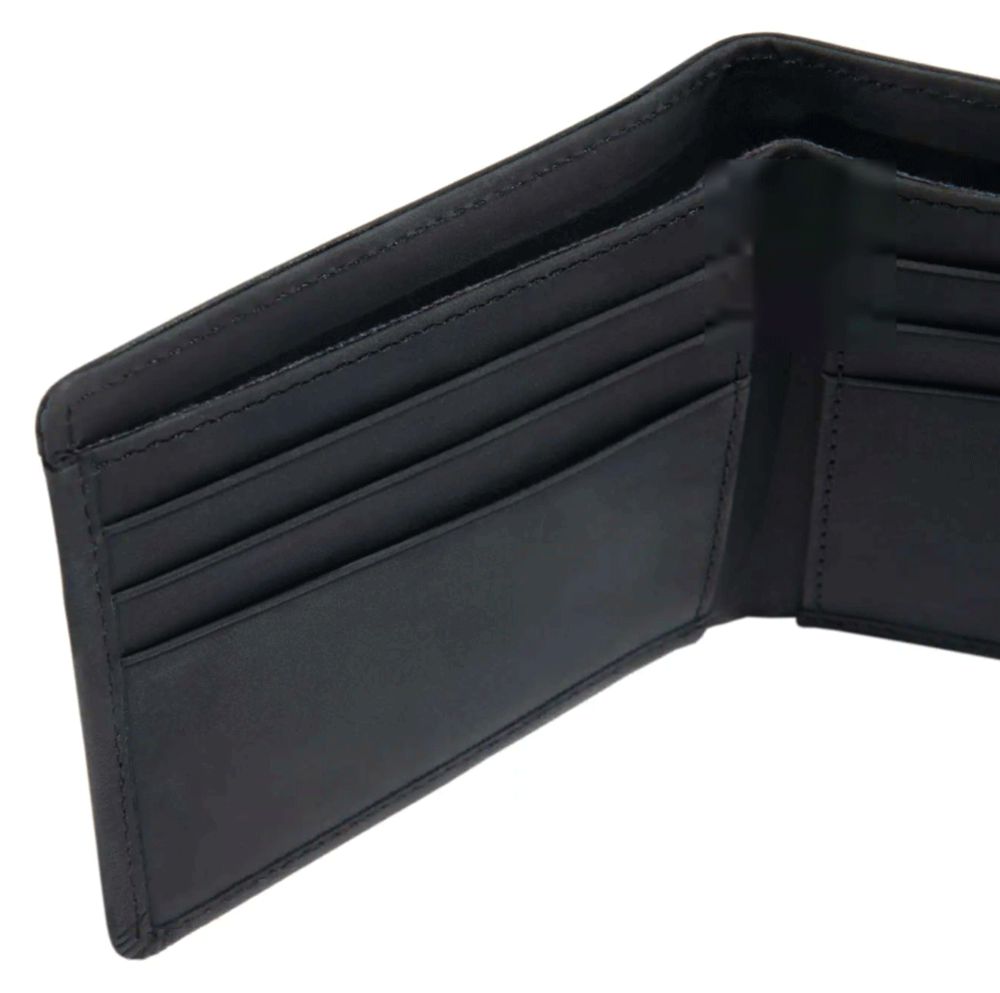 Black Carhartt Saddle Leather Bifold Wallet by Workwear Nation Ltd, showcasing durable leather and classic wallet design.